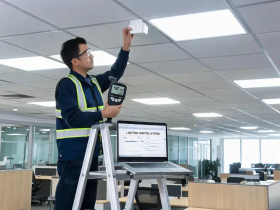 Commercial office ceiling lighting commissioning